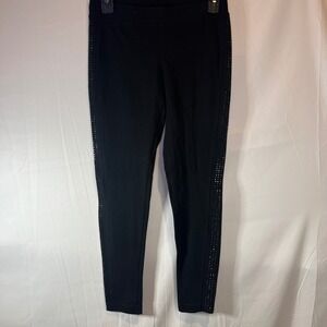 EXPRESS Black Leggings Rhinestone Side Stripe Athleisure Women's Size S